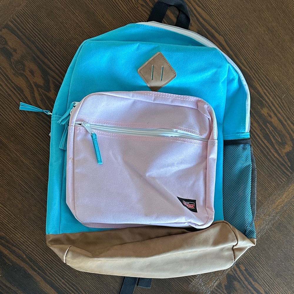 Dickies Kids Backpack - Aqua and Light Pink